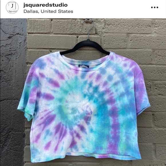 Hand Made Tie Dye Cropped T Shirt - Picture 2 of 4